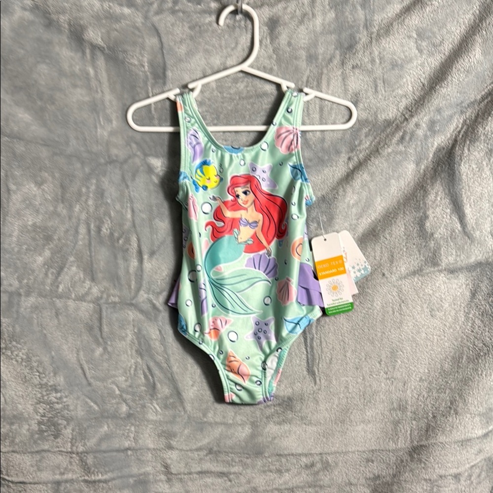 NWT Disney Ariel Kids Swimsuit girls ‎ size 18m Green and purple